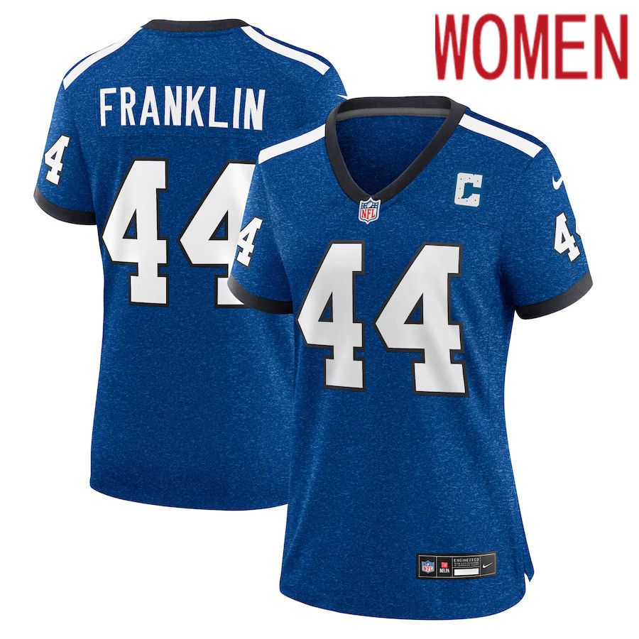 Women Indianapolis Colts #44 Zaire Franklin Nike Royal Indiana Nights Alternate Game NFL Jersey->women nfl jersey->Women Jersey